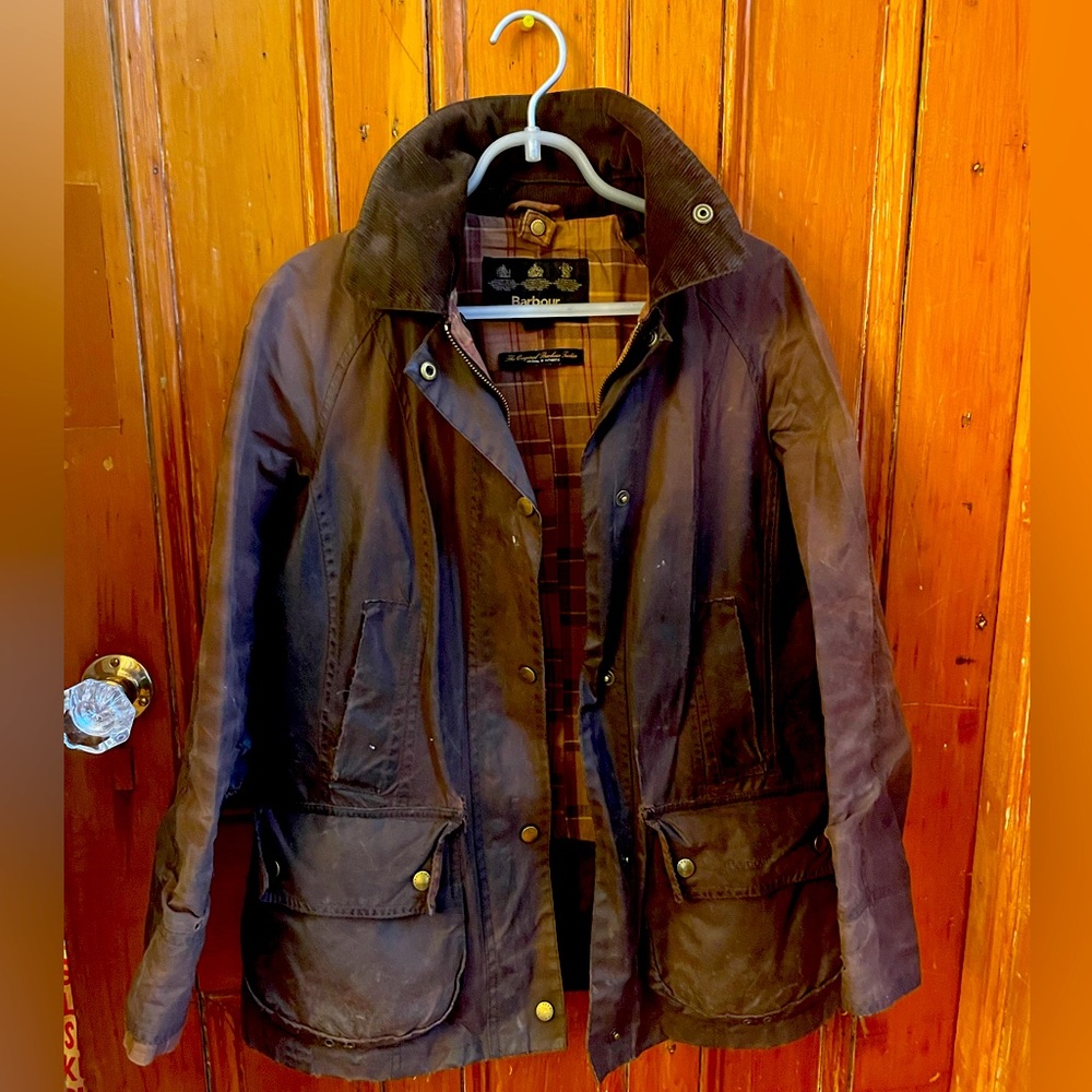 Barbour Beadnell Wax Jacket in Brown Size US 4